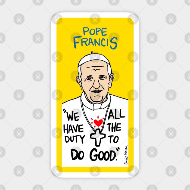 Pope Francis Sticker by krusefolkart